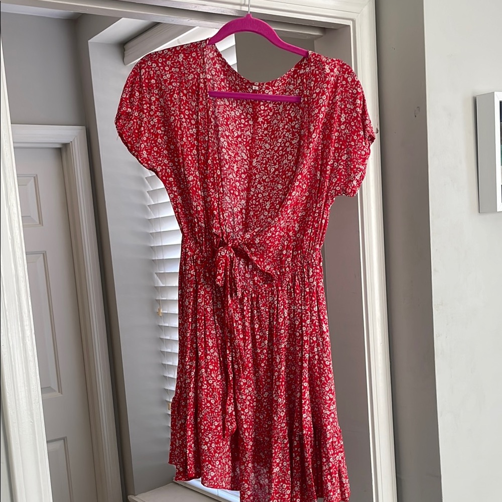 Floral Red Dress